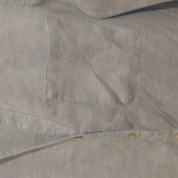 Sigrid Olsen 100% Linen Button Up Top Light Sky Blue Size Small - Picture 3 of 8